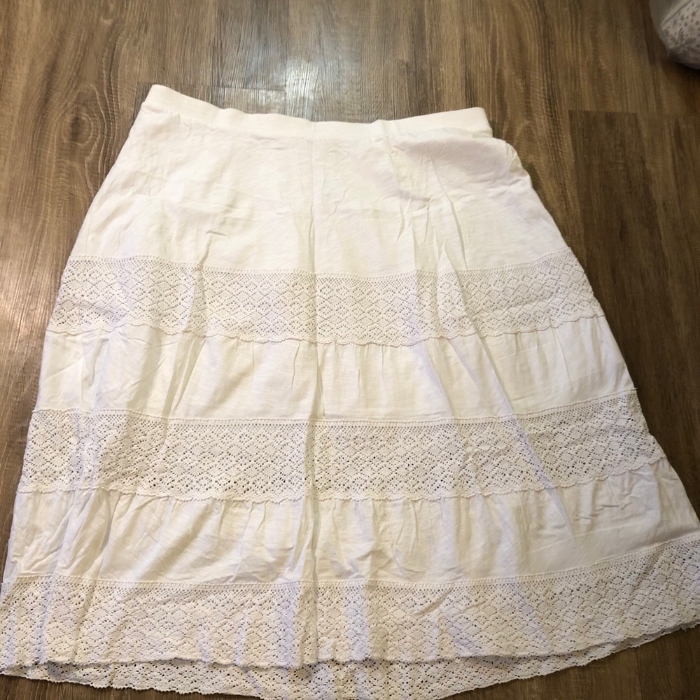 Lane Bryant Long White Skirt